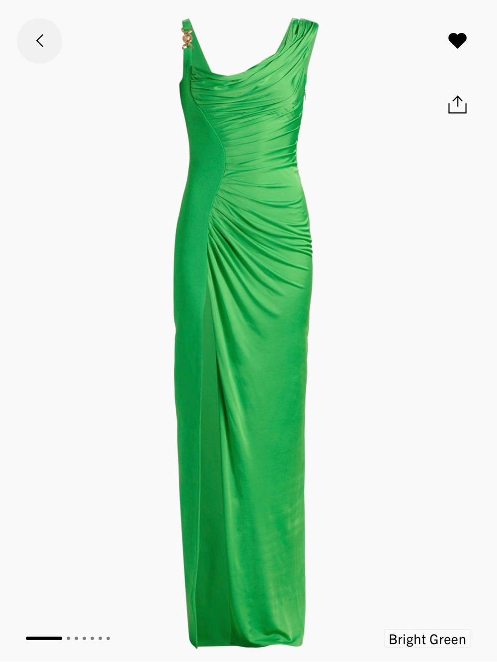 Versace Bright Green Asymmetrical One-Shoulder Gown
